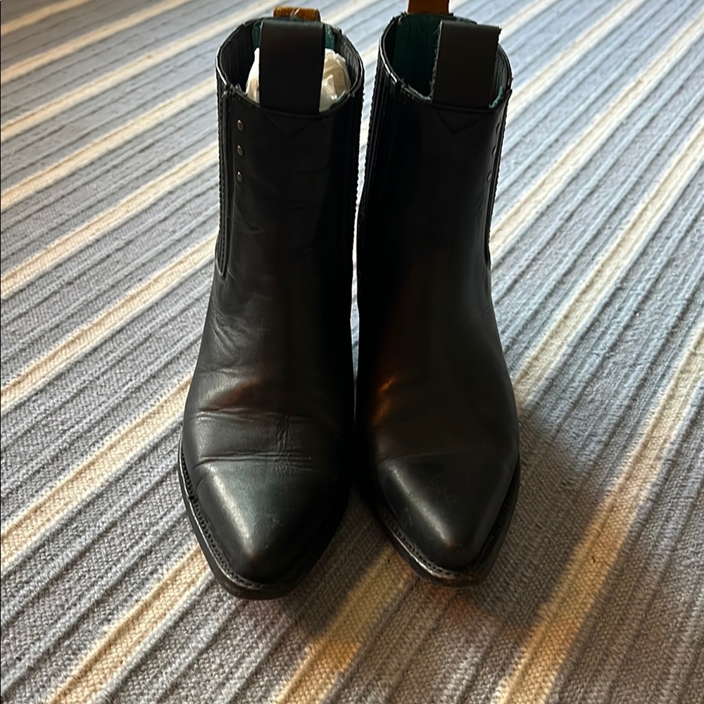 Black Leather Ankle Boots - Picture 6 of 8